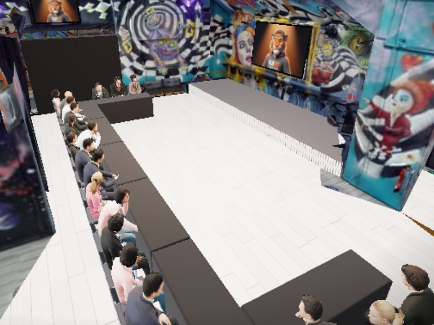 The main hall in the 3D planner, set as a U-shape for 21